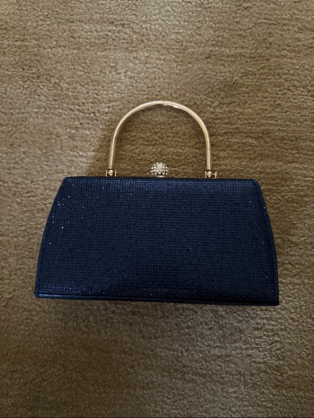 Elegant Navy Evening Top-Handle Clutch
